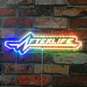 Afterlife Cyberpunk Neon Chroma Shape Light Sign, Custom Game Room Night Light, Neon Colors Transition Wall Plaque