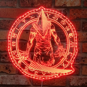 Pyramid Halo Sun Chroma Shape Light Sign, Game Room Atmosphere Night Light, Neon Colors Transition Wall Plaque