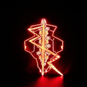Cyberpunk Edge David Neon Chroma Shape Light Sign, Custom Game Room Night Light, Neon Colors Transition Wall Plaque