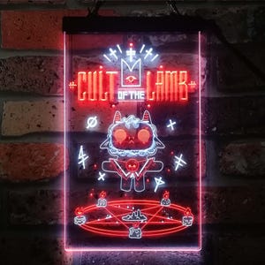 Cult of the Lamb Light LED Sign, Video Game Room Night Light, Neon Colors Wall Plaque, Gamers Gift