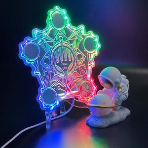 Enseigne lumineuse d'appui, miroir mana Magic Elements, veilleuse pour salle de jeux Magic Gathering TCG, décoration de jeu de table
