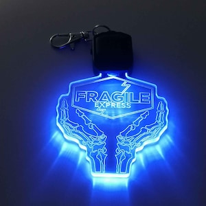 Fragile Express LED Keychain Charm, Game Room Atmosphere Night Light, Cosplay Party Decor