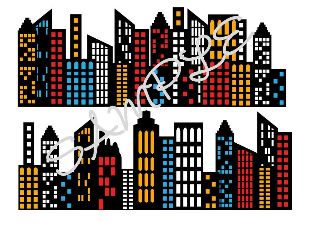 Superhero Skyline Silhouette Edible Icing Sheet A4 Cake Topper - Etsy