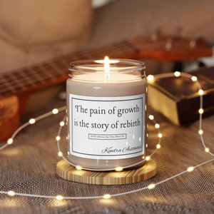 The Pain of Growth, Motivational Candle, Best Friend Gift, Affirmation Gift, Candle for Friend, Encouragement Candle, 9oz Scented Candle