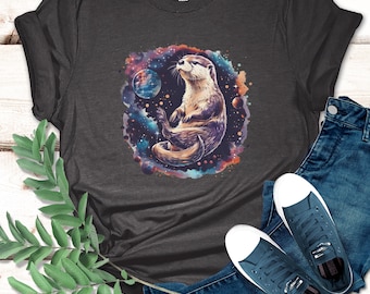 Funny Otter Space Shirt, Otter Astronaut Tee Outer Space Themed Shirt, Gift for Space Pun, Animal Lovers, World Otter Day, Otter Lovers Tee