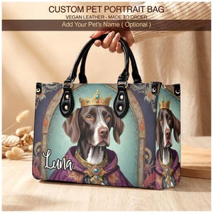 German Shorthaired Pointer Regal Portrait Crossbody Bag, Custom Pet Purse