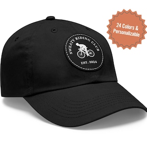 Personalized Cycling Cap: Bio-Washed Twill Hat with Faux Leather Patch