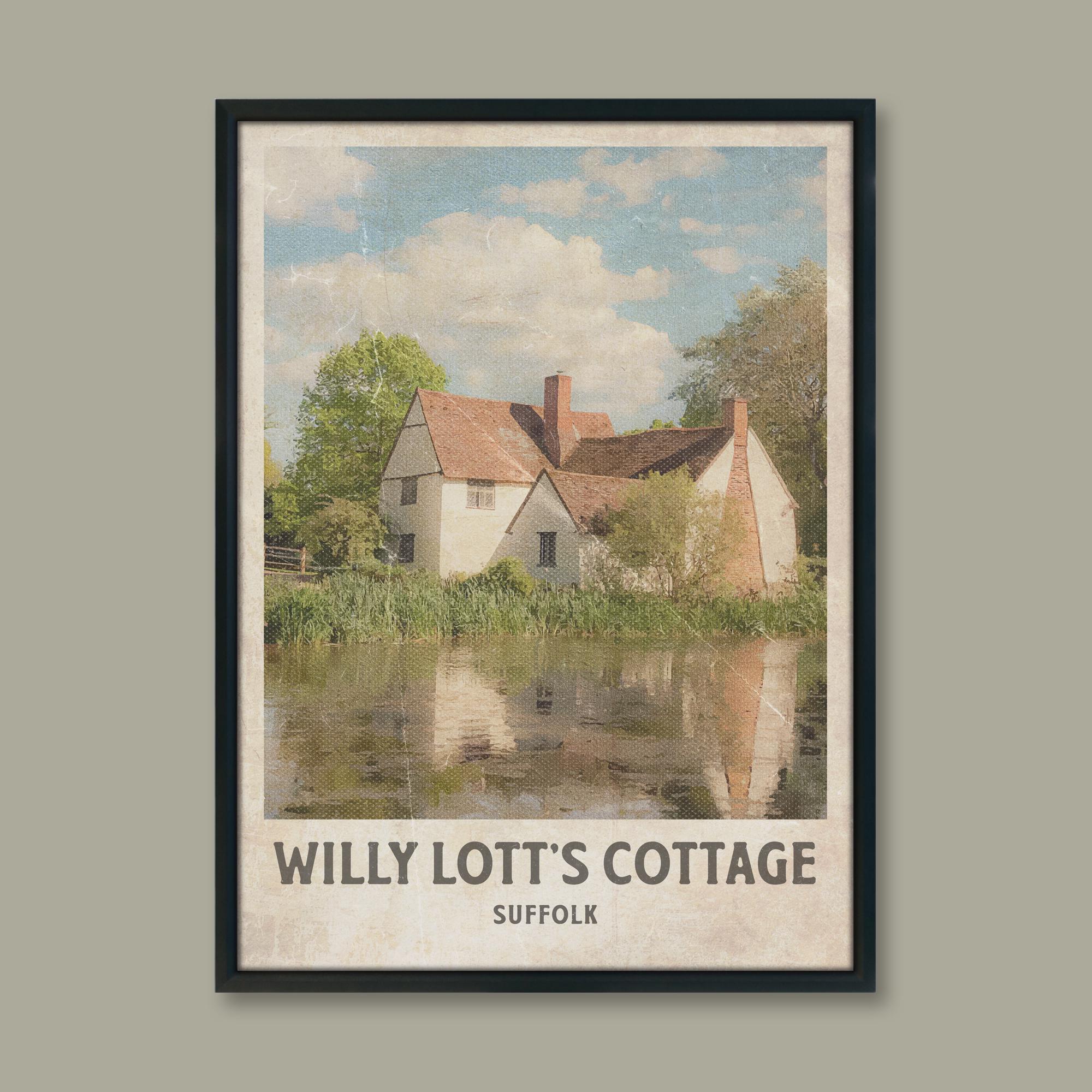 Hilly Lott's Cottage Flatford 版画　ヴィンテージ Hilly Lott's Cottage Flatford 版画 ヴィンテージ - メルカリ