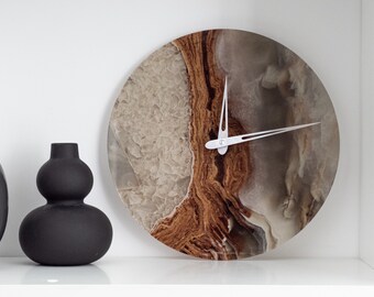 Agate wall clock, Marble wall clock, Grey marble clock, Epoxy resin clock, Luxury wall clock, Minimalist wall clock, Crystal wall clock