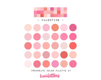 Valentine - Procreate Color Palette, Colorful Color Palette, Procreate Digital Product