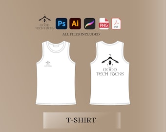 Tank Top Tech Pack: Vector Template for Streetwear Design. Good Digital Download