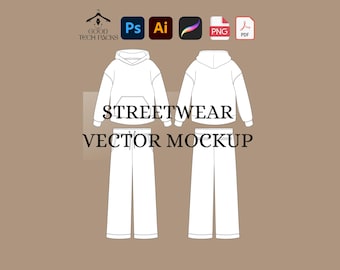 Streetwear Tech Pack: Tracksuit Vector Template (Digital Download)