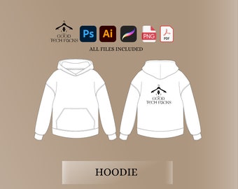 Hoodie Tech Pack: Vector Template for Streetwear Design. Good Digital Download