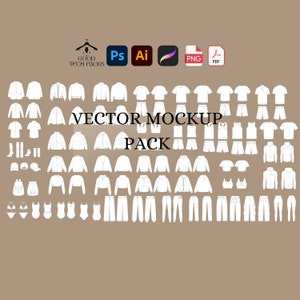 Streetwear Tech Pack Template Vector Template Tech Pack Adobe Illustrator Procreate Tech Pack Drawing Streetwear Clothing Mock Ups