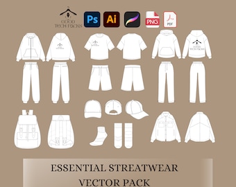 Tech Pack: Vector Template for Streetwear Design. Good Digital Download