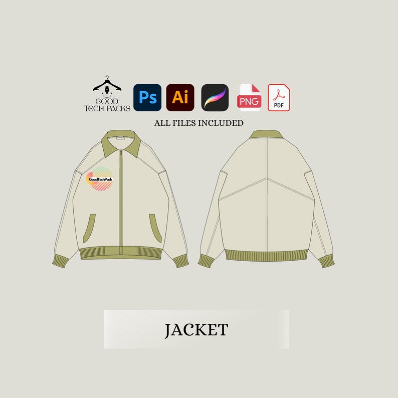 Bomber Jacket Tech Pack Streetwear Tech Pack Template Clothing Tech ...
