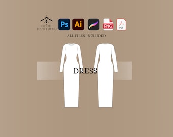Dress Tech Pack: goede vectorsjabloon. Digitale download