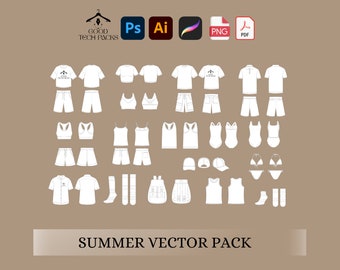 Bundle Tech Pack: Vector Template for Streetwear Design. Good Digital Download