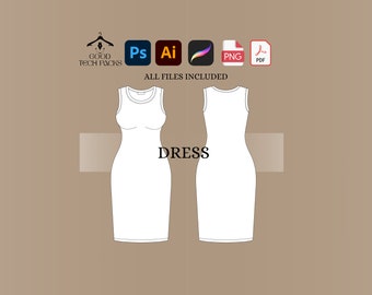 Dress Tech Pack: goede vectorsjabloon. Digitale download