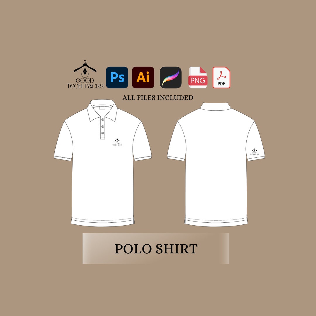 Polo Shirt Tech Pack: Vector Template (digital Download)