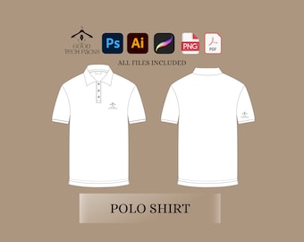 Polo Shirt Tech Pack: Good Vector Template. Digital Download