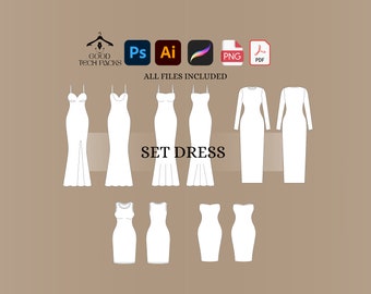 Set Dress Tech Pack: goede vectorsjabloon. Digitale download