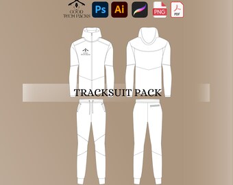 Streetwear Tracksuit Tech Pack: Vector Template (Digital Download)