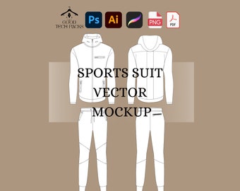 Tracksuit Pants Sport Jacket Tech Pack: Good Vector Template. Digital Download