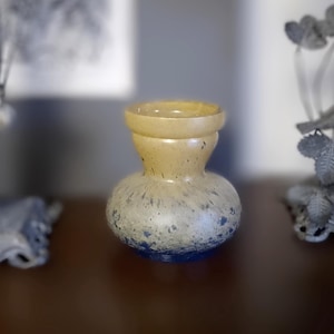 French Art Nouveau Pate de Verre Small Bud Vase by Muller Freres Luneville 8.5cm Tall Jugendstil Art Glass Era They Worked for Emile Galle