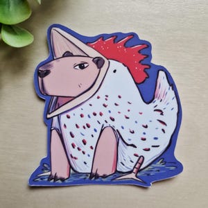 Bonita pegatina de capibara: bonita pegatina de vinilo para botellas de agua, cuadernos, portátiles, etc. Planificador de álbumes de recortes Proyectos de bricolaje Pollo, disfraz,