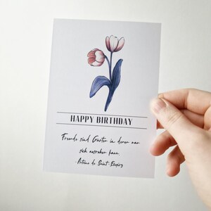 Cartão de felicitações | Tulipas | Cartão de felicitações | Floral | padrão floral | minimalista | Cartão postal | floral | Cartão de aniversário | feliz aniversário