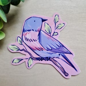 Süßer Vogel Sticker - niedlicher Vinyl Aufkleber für Wasserflasche, Notebooks, Laptops etc. Scrapbook Planer DIY Projekte, Frühling