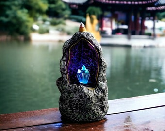 Gemstone Cave Incense Backflow Burner Design for Aromatherapy and Home Decor