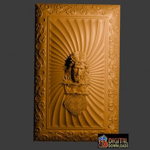 Relieve de Jesús, archivo STL de modelo 3D, grabador de enrutador CNC, Artcam, archivos CNC, madera, decoración de pared, Cut3d, relieve, impresora 3D