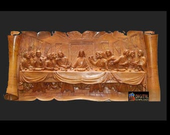 The Last Supper, 3D STL Model,CNC files, Wood, Art, Wall Decor, CNC Router Engraver, Artcam, Aspire,