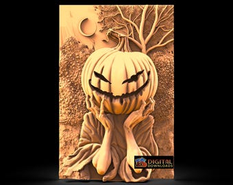 Stampe 3D di Halloween in formato STL, modello STL per router CNC, Artcam, Vectric, incisore, rilievo, taglio laser