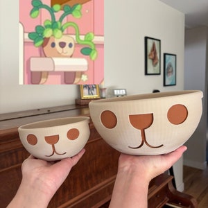 Maceta decorativa de inspiración azul, decoración para el hogar, impresa en 3D, pintada a mano y colorida (ancha)