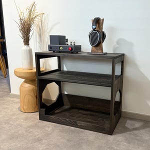 Turntable Stand | Record Player Console | Vinyl Record Storage Cabinet | Wooden LP Table | Mid Century Furniture | Retro Media Unit