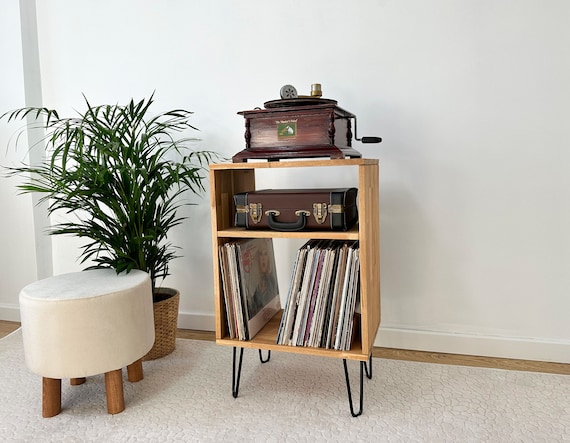 アンティークコンポーネント Buy Wooden Record Player Table – Mid Century Turntable Stand