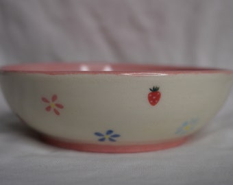 handmade strawberry flower trinket dish