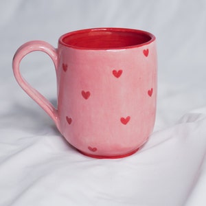 handmade heart ceramic mug