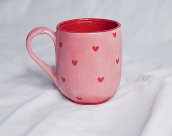 handmade heart ceramic mug
