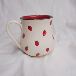 ceramic strawberry mug