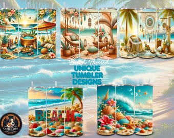 20oz Tumbler Beach Sublimation Images - Bundle 1