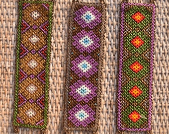 Huichol oog van God armband, etnische sieraden, chic en elegant, traditionele sjamanistische kunst, traditie en moderniteit, cadeau-idee