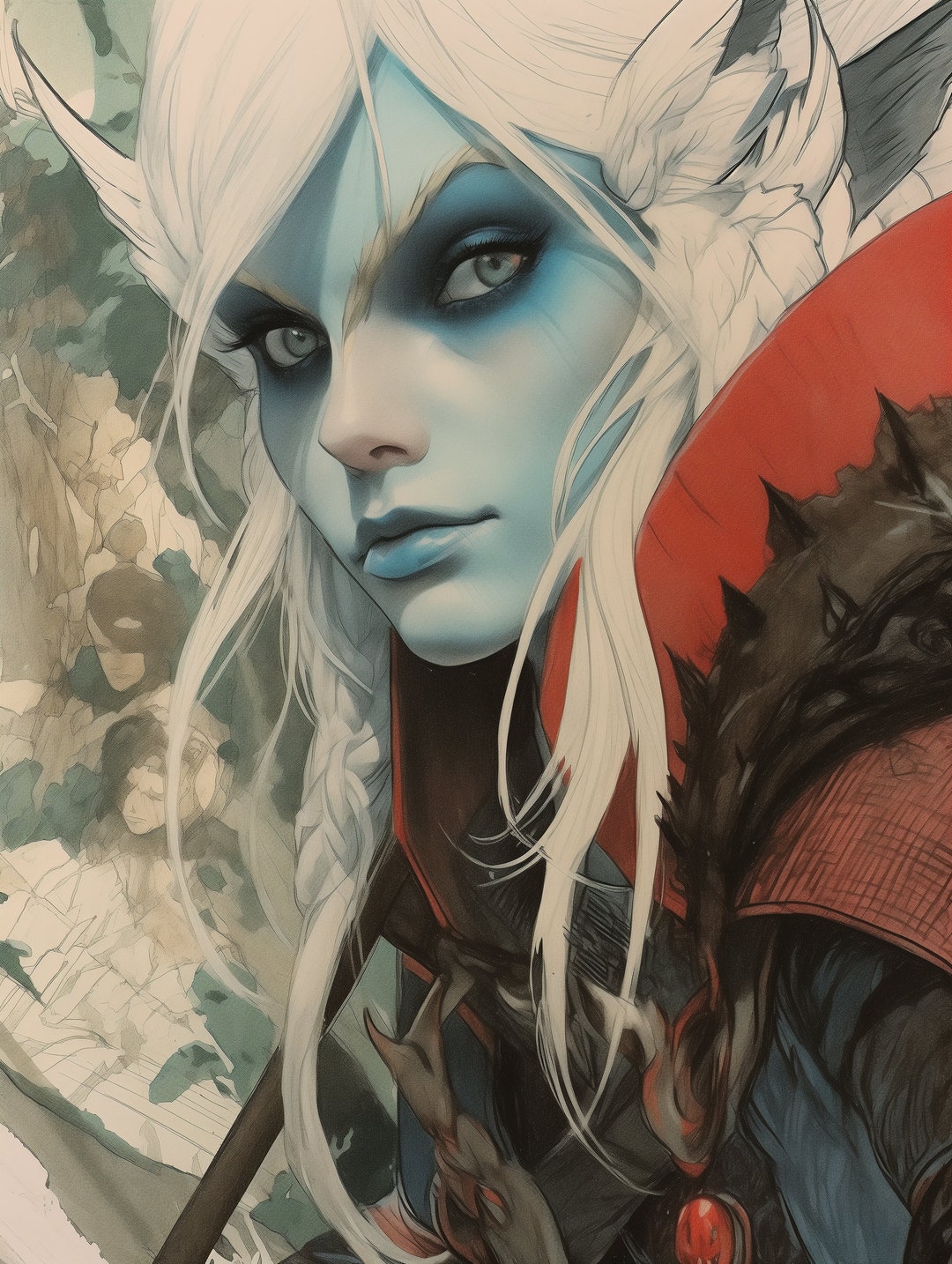 Elf Sorcerer RPG Dnd Character Art - Etsy