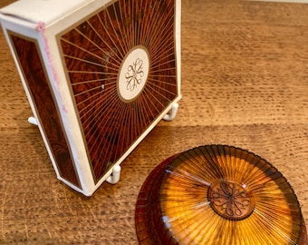 sachet de poudre Avon vintage | Récipient de poudre pour le visage rechargeable des années 60 avec boîte
