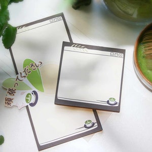 Japanese Matcha Stationery Notepad Set | Traditional Matcha Journal  | Matcha Gift Set | Matcha Lover Memopad | Aesthetic Notepad