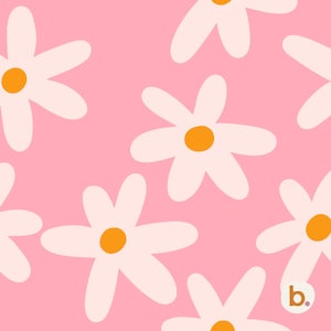 Sömlöst mönster med prästkrageblommor, skandinaviskt blommigt digitalt papper, minimalistiskt botaniskt tyg, barnrumsdesign