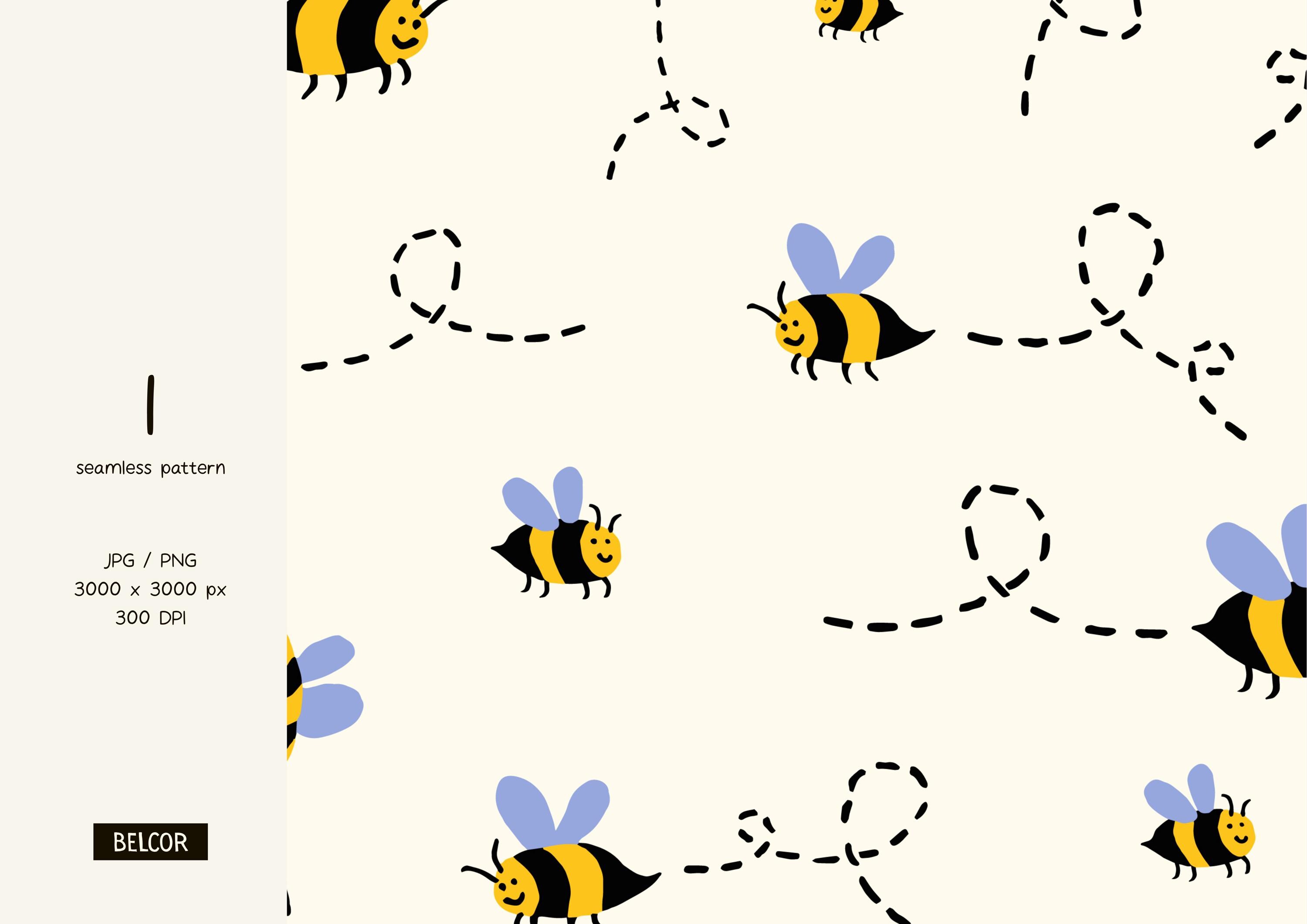 Bee Seamless Pattern Digital Paper (nature Repeat Design) - Etsy